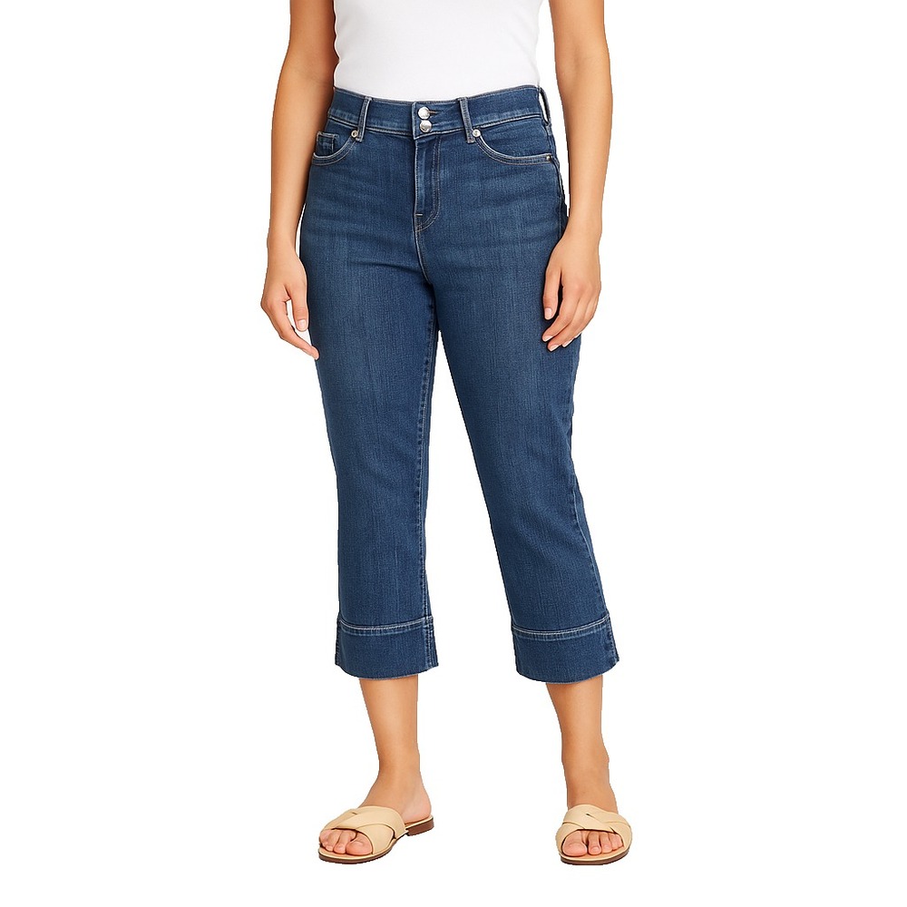 Simply Vera Vera Wang Womens 6 Blue Straight Crop Jeans Classic Denim